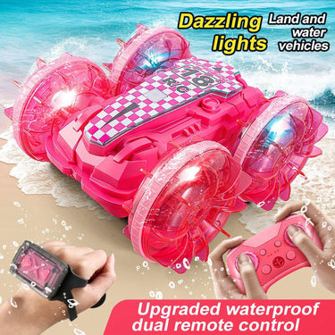 RC Land and Water stunt Car with 2 Remote Controls